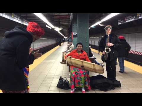 Jeremy Danneman and Sophie Nzayisenga at the Atlantic Ave. Station in Brooklyn 3/20/15