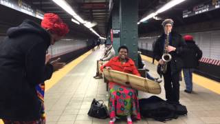 Jeremy Danneman and Sophie Nzayisenga at the Atlantic Ave. Station in Brooklyn 3/20/15