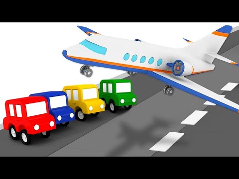 Die 4 kleinen Autos sind auf dem Flughafen - Zeichentrickfilm für Kinder auf Deutsch