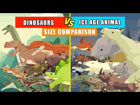 Dinosaurs and Ice Age Animals Walking Size Comparison | Dino Animation