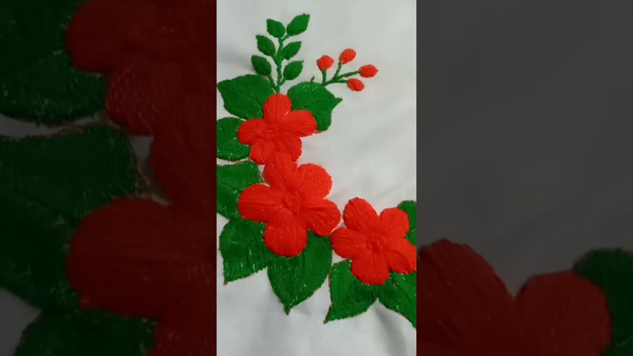 Daisy flower embroidery 🪡#trending #youtubeshorts #shorts #viral