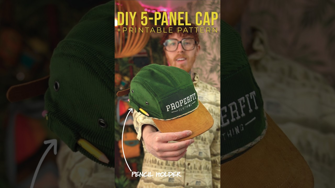 DIY 5-Panel Camp Hat + Printable PDF Sewing Pattern #hats #5panel #campcap #caps #diy #sewing