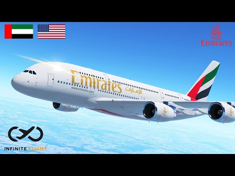 INFINITE FLIGHT: Dubai (DXB) - New York (JFK) Emirates A380