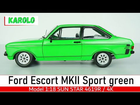 Model 1:18 Ford Escort MKII Sport green SUN STAR 4619R / 4K