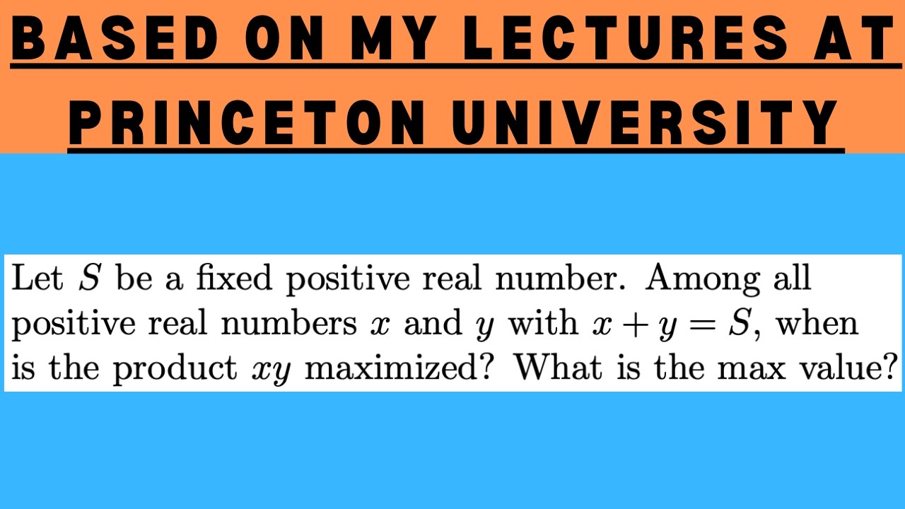ELEGANT Solution to Optimization Problem WITHOUT Calculus!