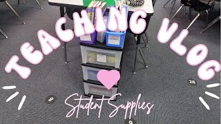 Teacher Vlog Ep.4 2025 | Organizing Student Supplies| Classroom Organization