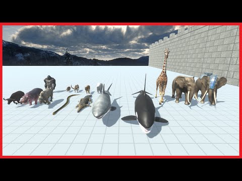 MODERN MAMMALS+ORCA,SHARK,CROCODILE,SNAKE,KING KHUNG VS FACTIONS - ANIMAL REVOLT BATTLE SIMULATOR