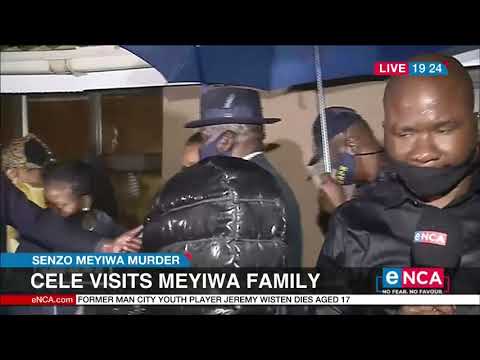 Police minister Bheki Cele visits Meyiwa family
