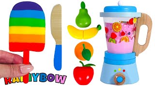 Create & Learn with Play Doh Rainbow Popsicle | Toy Kitchen Pretend Play