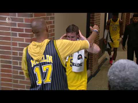 Tyrese Haliburton & Reggie Miller meet Pacers players in the tunnel after Game 7 loss | NBA Finals