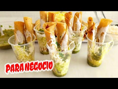 Tacos Dorados de Papa// EN VASO PARA NEGOCIO// CRIS EN LA COCINA