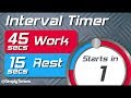 45 sec work 15 sec rest Interval Timer (45/15 interval timer) up to 60 reps