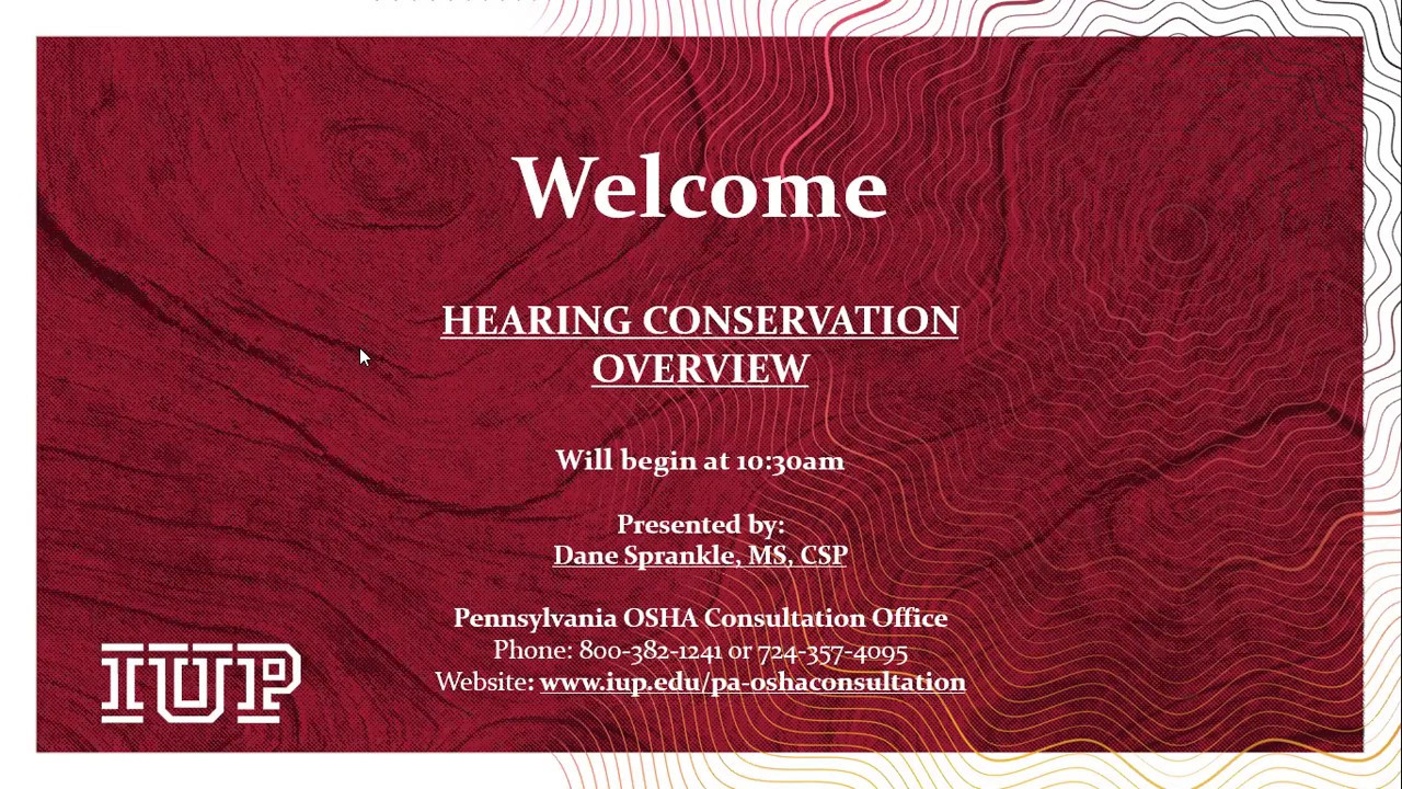 Hearing Conservation Webinar