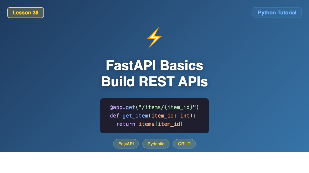 Build REST APIs with Pydantic Validation - Python FastAPI Tutorial -#38