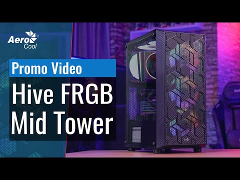 Aerocool Hive-G-BK-v3 „Midi Tower“ Juoda video