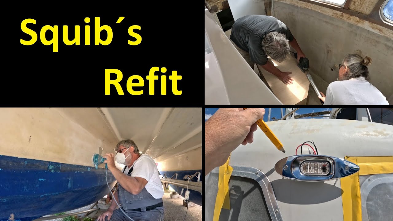 Squib's Refit - Starting new galley - Sanding hull - New navigation lights /80