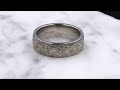 video - White Mokume Wedding Band with Raised Rails