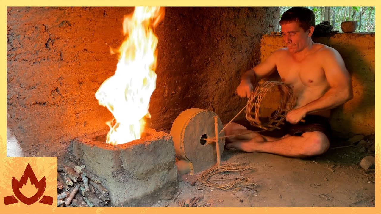 Primitive Technology: Floating Pulley Blower Smelt