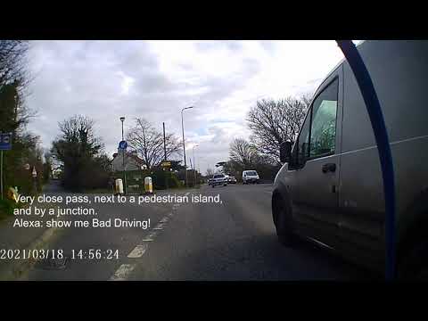 MGIF - Close Pass of Cyclist by White Van Driver - WR54ZGC WR54 ZGC