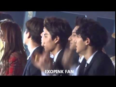 [141221] EXO reaction to Apink  @ SBS Gayo Daejun