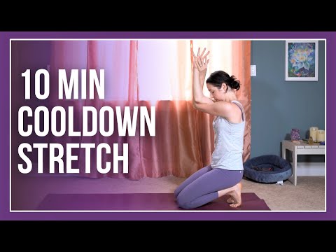 10 min Yoga Cooldown - Post Workout STRETCH (with kittens! 😻) thumbnail