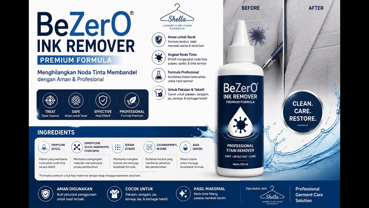 BeZerO Ink Remover ink stain treatment video by SHELLA
