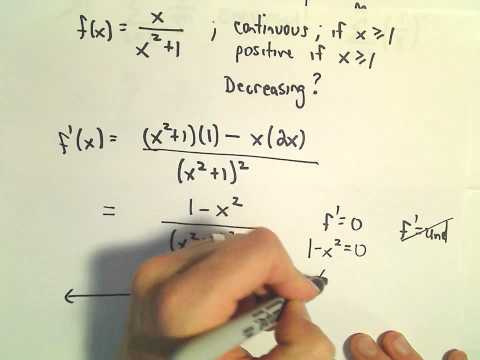 Integral Test to Evaluate Series, Ex 2