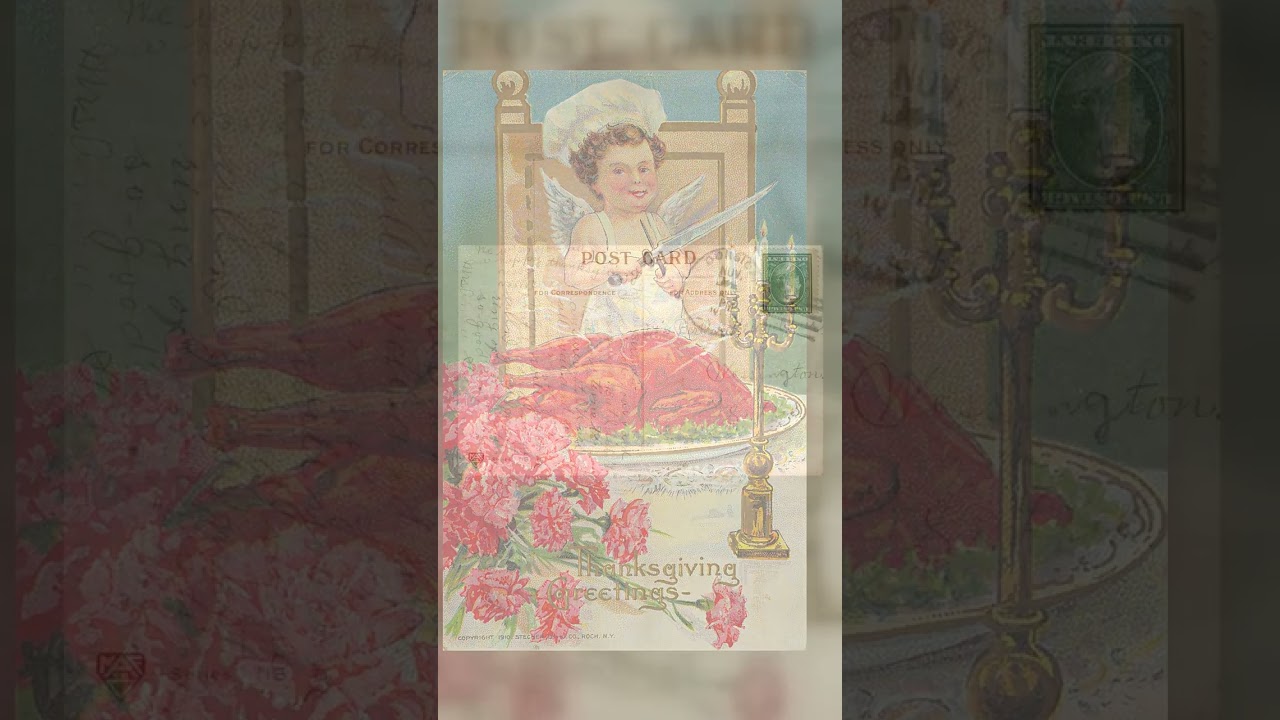 Stecher Litho Co. Thanksgiving Postcard, Corsica SD, 1910 Postmark Video