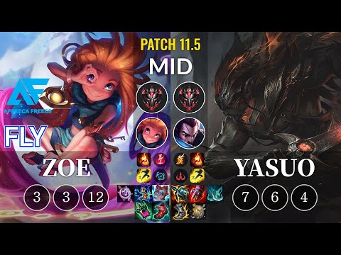 AF Fly Zoe vs Yasuo Mid - KR Patch 11.5