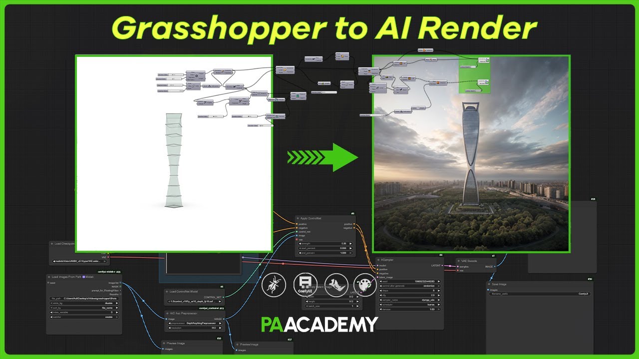 Parametric Design to AI Rendering | Grasshopper + ComfyUI Workflow Tutorial