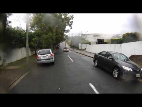 Mini overtakes oncoming traffic forces cyclist off the road AUM76