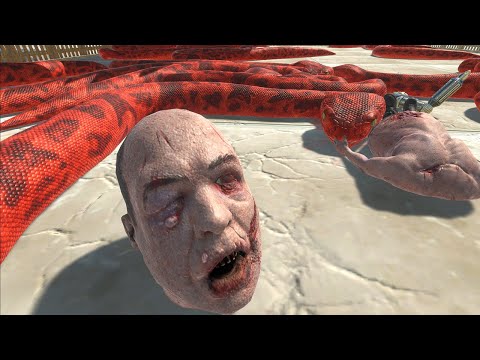 THE UNIT CROSSED THE GIANT SNAKE LAKE - Animal Revolt Battle Simulator ARBS