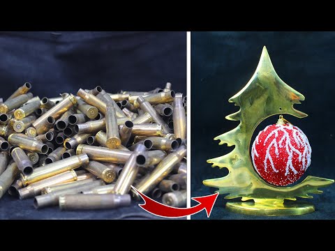Casting Christmas Tree- Melting cartridge cases. Trash to treasure- ASMR brass casting