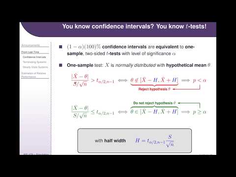 IEE 475, Lecture J4: Estimation of Relative Performance, Part 1 (Confidence Interval Review)