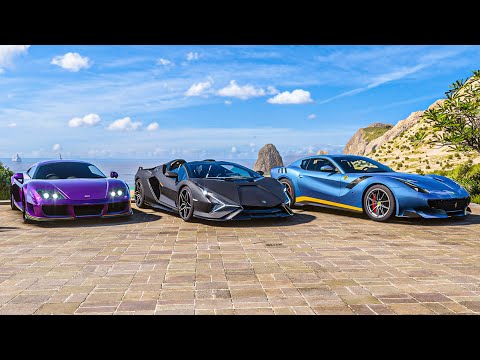 Lamborghini Sian Roadster vs Ferrari F12tdf vs Noble M600 | Forza Horizon 5