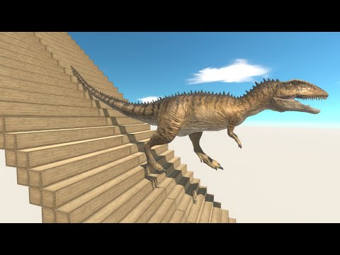 WHICH CARNIVOROUS DINOSAURS CAN DOWN THE GIANT STAIR WITHOUT FALLING