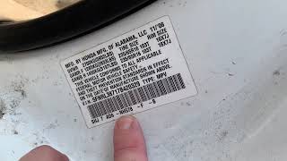 2005-2010 Honda Odyssey Paint Code Location