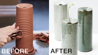 Making Tall Pottery Vases from Beginning to End