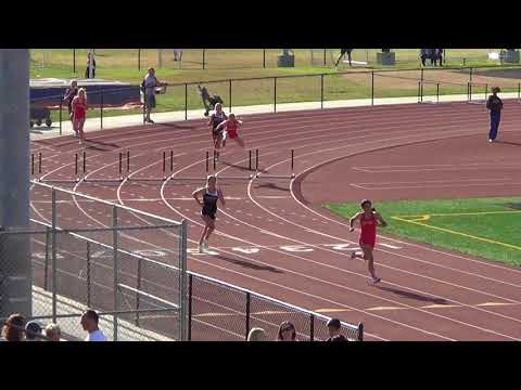 JVG 300m Hurdles vs Huntington Beach 4-18-18   Los Alamitos Girls