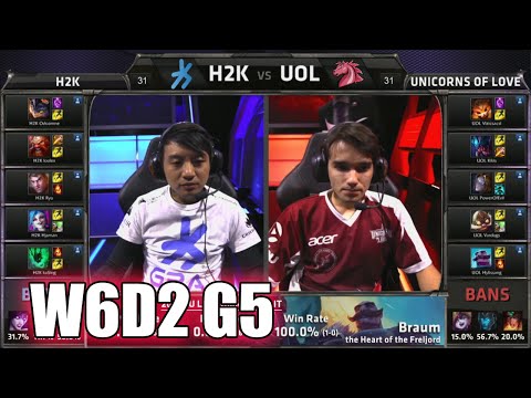 H2K Gaming vs Unicorns of Love | S5 EU LCS Summer 2015 Week 6 Day 2 | H2K vs UOL W6D2 G5 Round 2