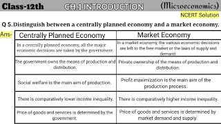 Distinguish Between A Centrally Planned Economy And A Market Economy | Microeconomics | Introduction