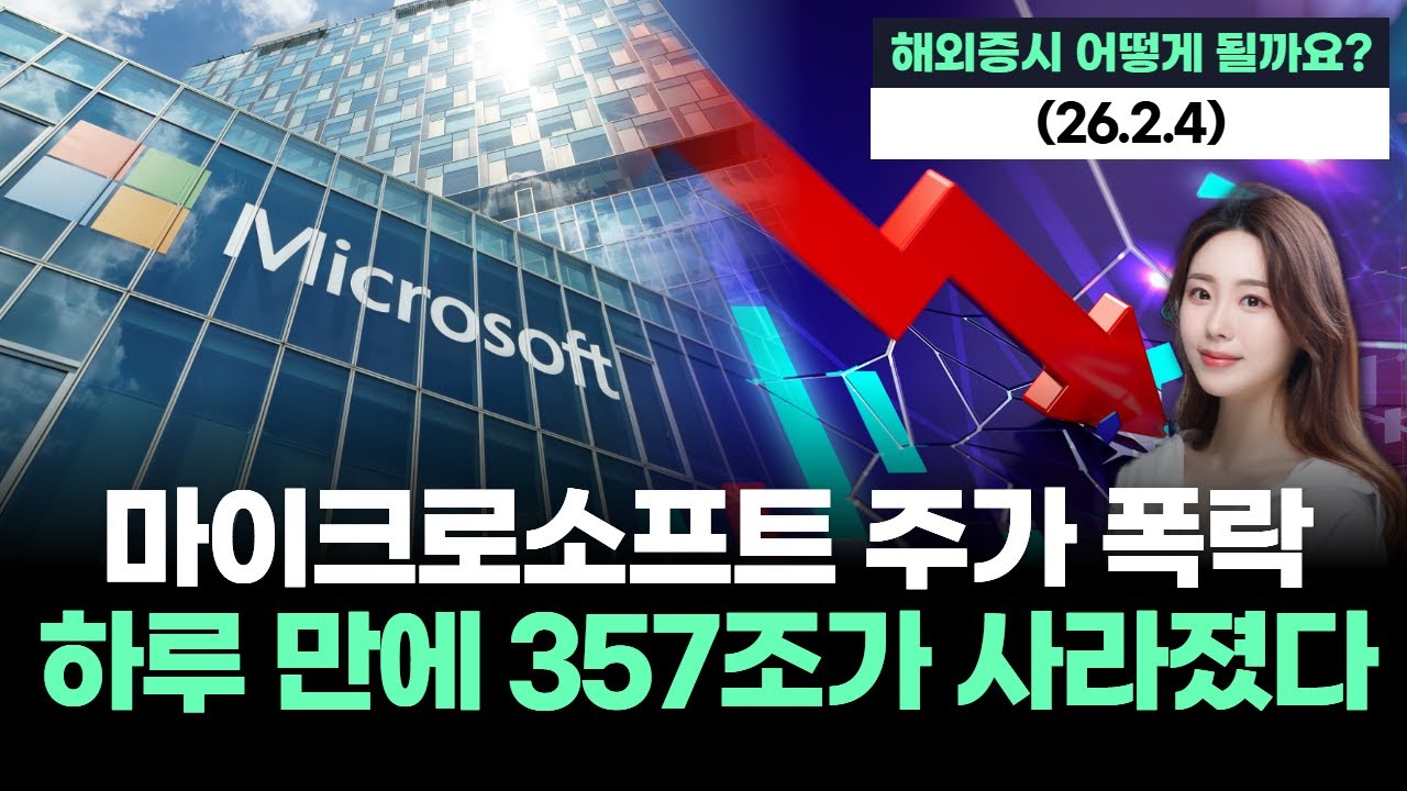 마이크로소프트 주가 폭락 "하루 만에 357조가 사라졌다"