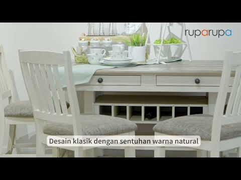 Gambar Ashley Bolanburg Kursi Makan Fabric - Putih/Cokelat