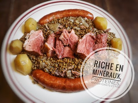 PALETTE de PORC fumée & SAUCISSES aux LENTILLES