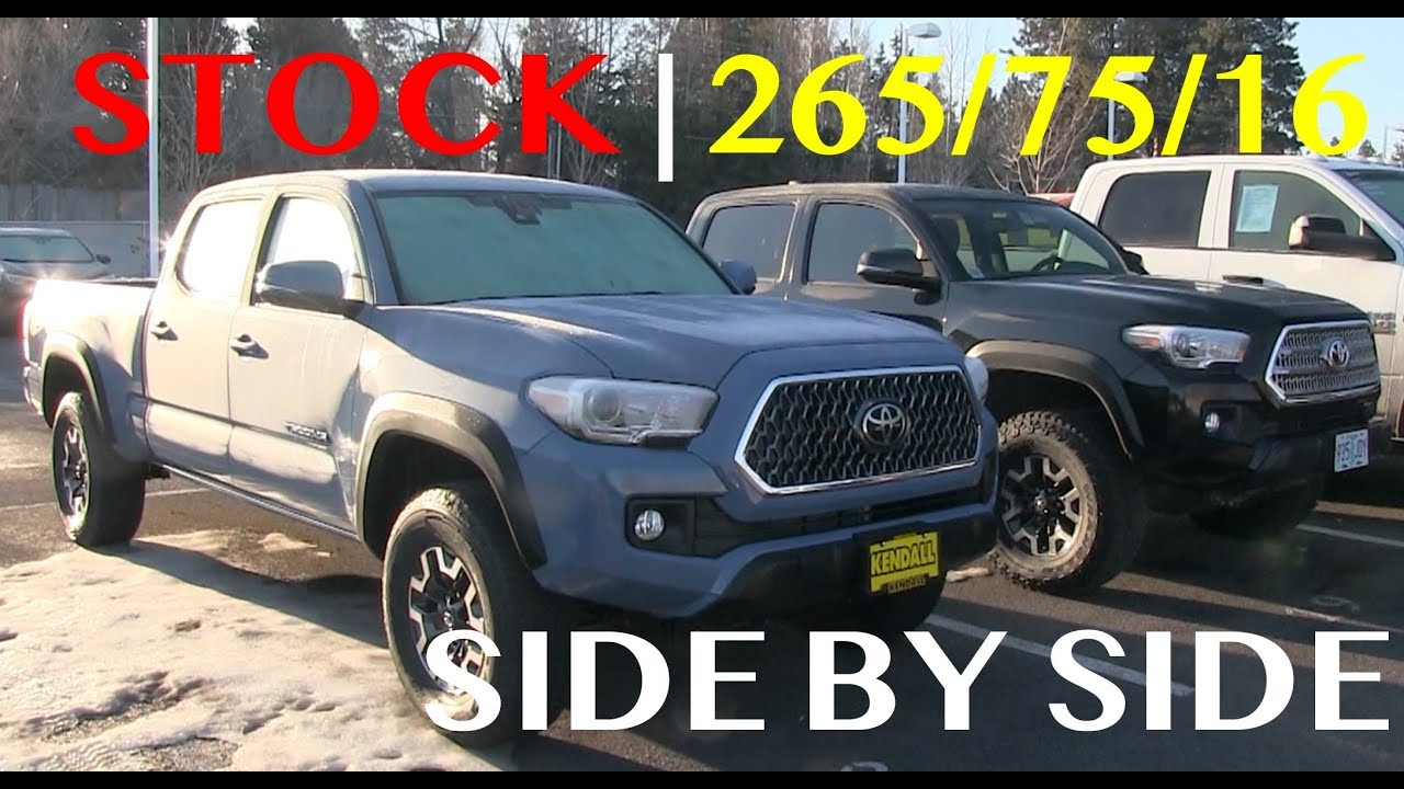 Stock Tacoma vs 2/1 Lift & 265/75/r16 Tires