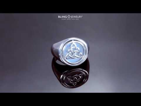 Celtic Trinity Knot Triquetra Ring Signet Ring 925 Sterling Silver