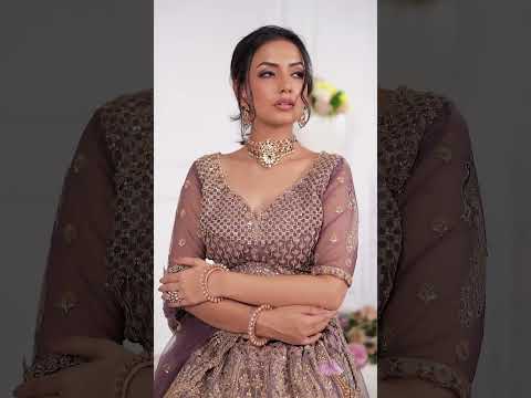 Royal Grandeur Bridal Purple Soft Net Lehenga with Paisley and Peacock Motifs &amp; Heavy Embroidery – product video thumbnail