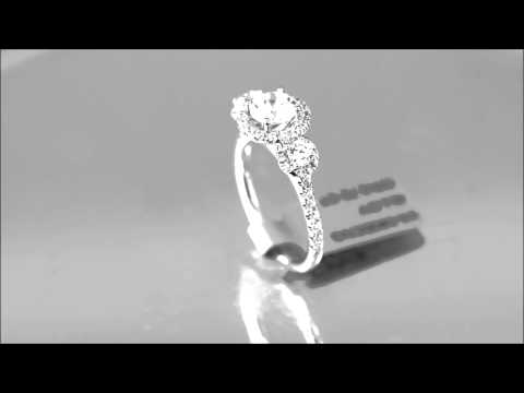 18K WHITE GOLD ROUND CUT DIAMOND ENGAGEMENT RING ART DECO PRONG SET 1.72CTW - KNR INC - 532 1