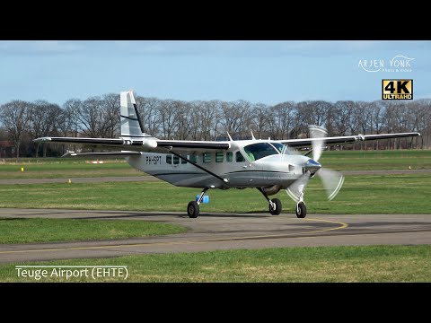 General Aviation Plane Spotting at Teuge Airport (EHTE)  25-02-2023 : Crosswind landings