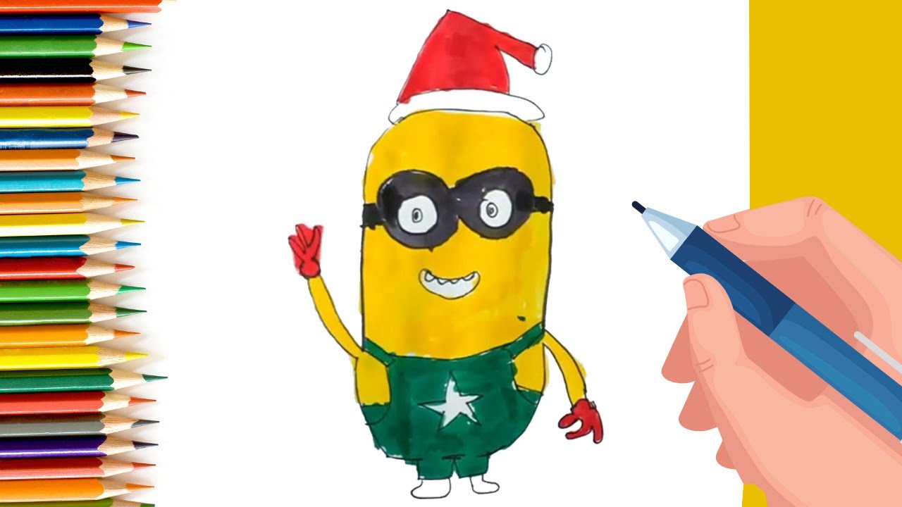 How To Draw A Christmas Minion - Step By Step for Kids